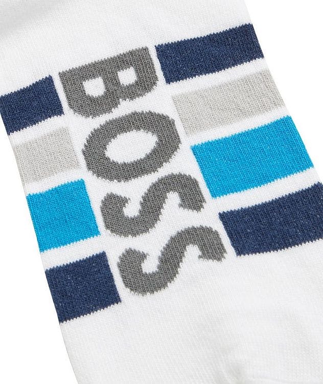Two-Pack of Short Socks with Stripes and Logo  picture 2