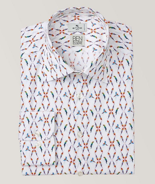 BenEtroEssere Slim-Fit Tropical Bird Cotton Shirt  picture 1