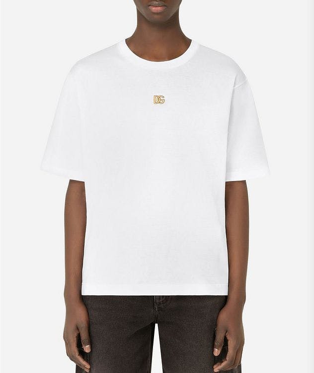 Gold Tone Logo Cotton T-Shirt picture 2