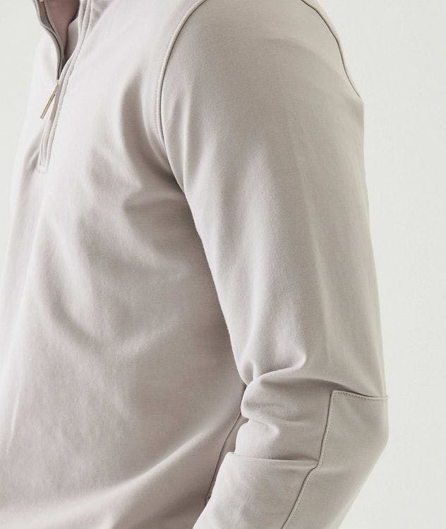 Quater-Zip Long-Sleeve Cotton T-Shirt picture 3