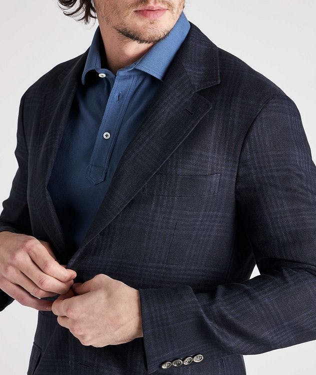 Linen, Wool, And Silk Plaid Sports Jacket picture 4