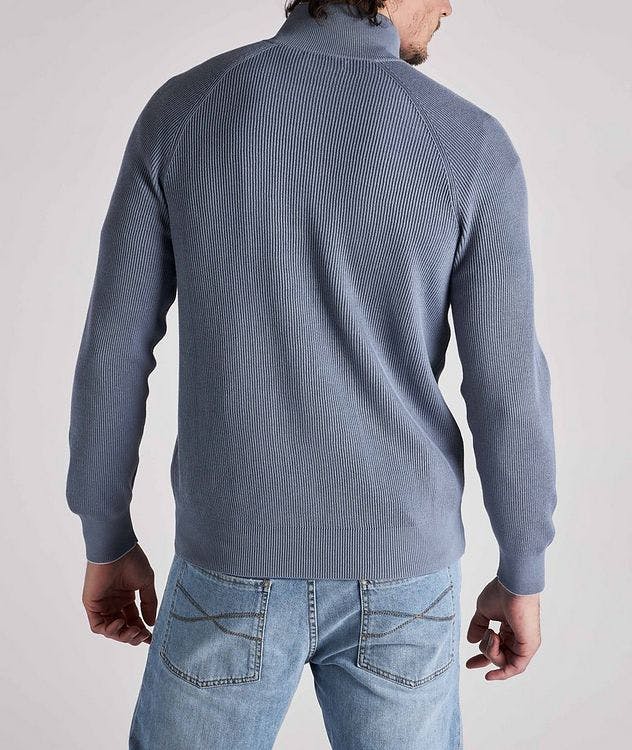 Cotton Ribbed Half-Zip Sweater picture 3