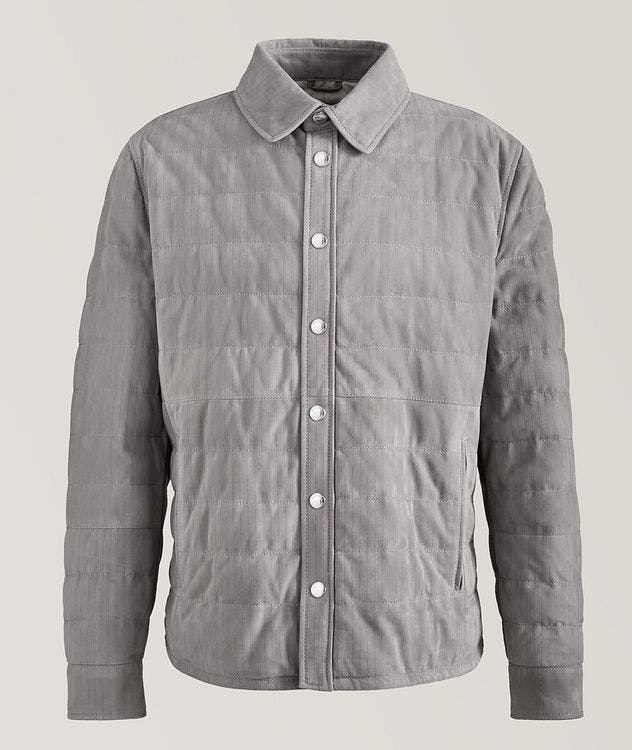 Chevron Quilted Suede Shirt Jacket picture 1