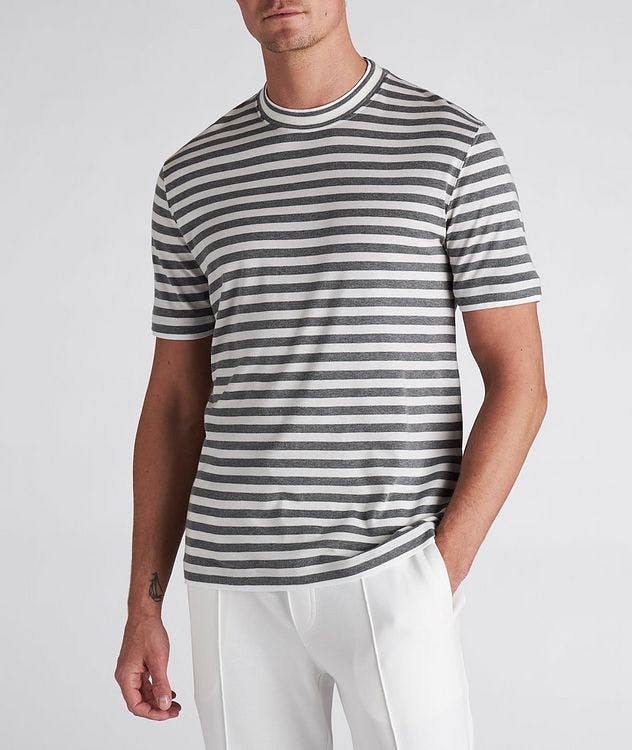 Striped Cotton, Cashmere & Silk T-Shirt picture 2