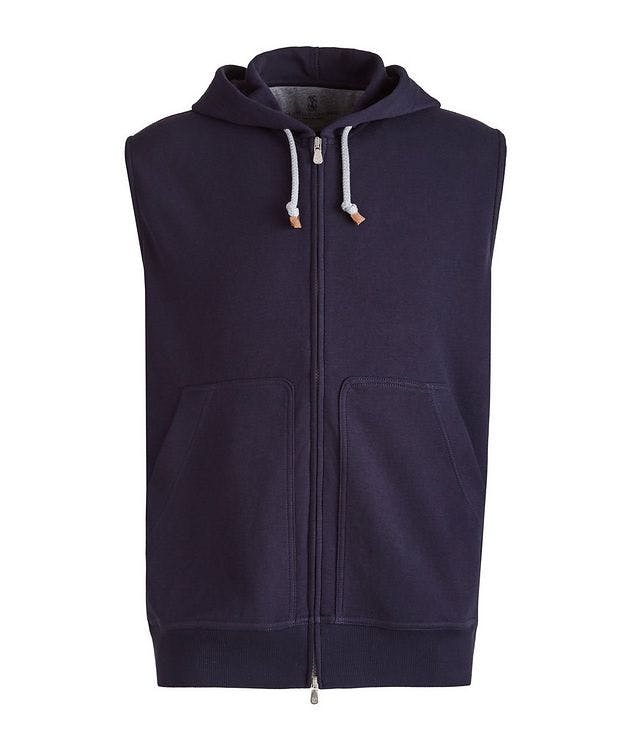 Sleeveless Stretch-Cotton Hoodie picture 1