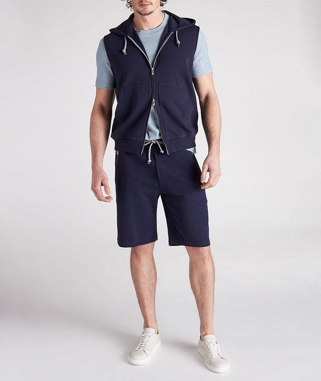 Sleeveless Stretch-Cotton Hoodie picture 5