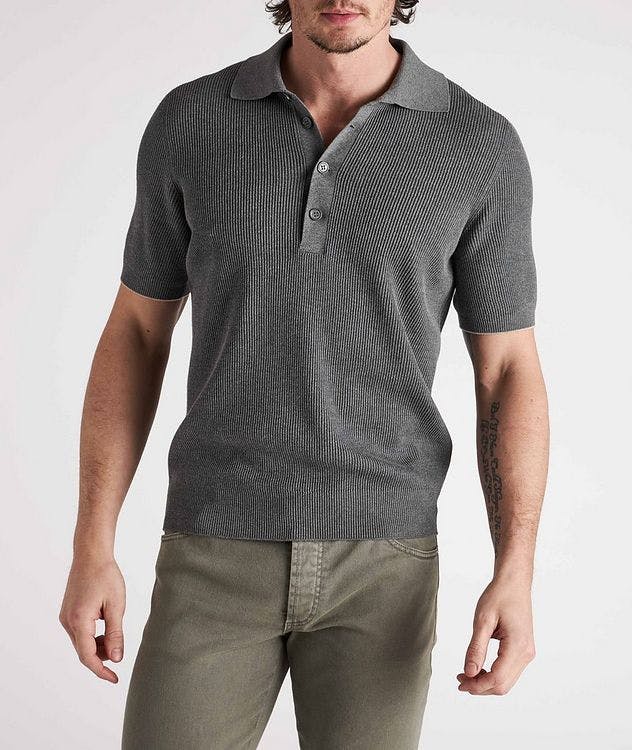 Ribbed Knit Cotton Polo picture 2