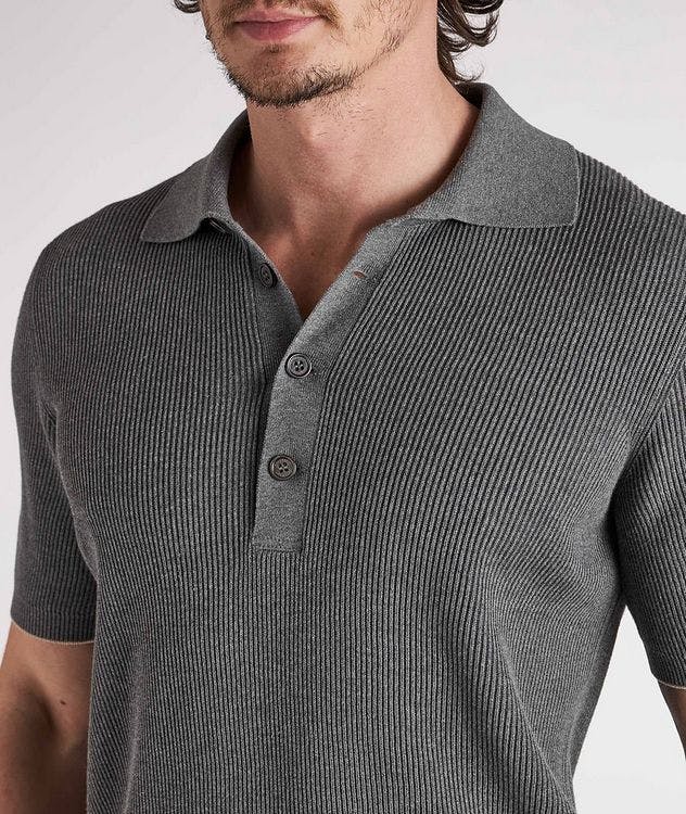 Ribbed Knit Cotton Polo picture 4