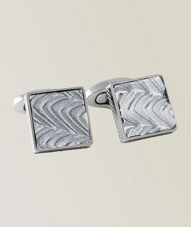 Leather Wave Cufflinks picture 1
