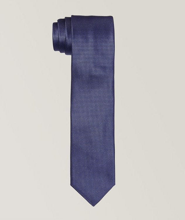 Micro-Check Pattern Silk Tie  picture 1
