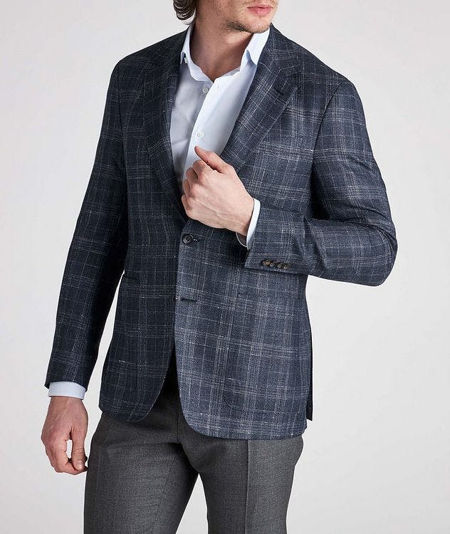 Plaid Wool, Silk & Linen Sports Jacket picture 3