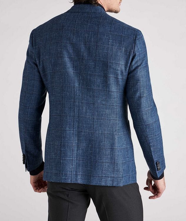 Plaid Wool, Silk & Linen Blend Sports Jacket picture 4
