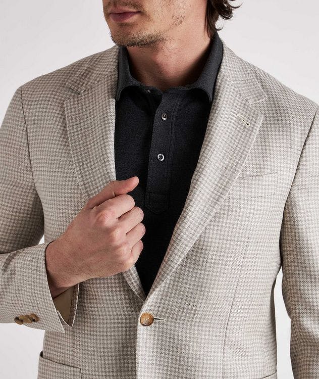 Houndstooth Wool, Silk & Linen Sports Jacket picture 5