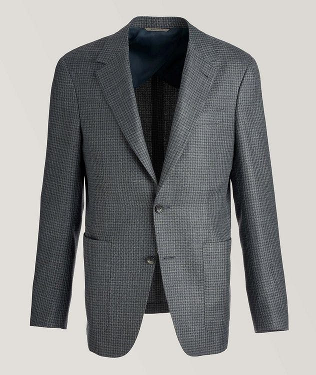 Houndstooth Wool, Silk & Linen Sports Jacket picture 1