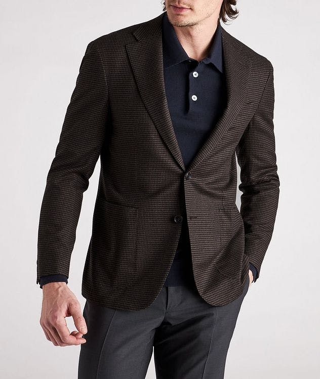 Slim Fit Houndstooth Wool-Cashmere Sports Jacket picture 3