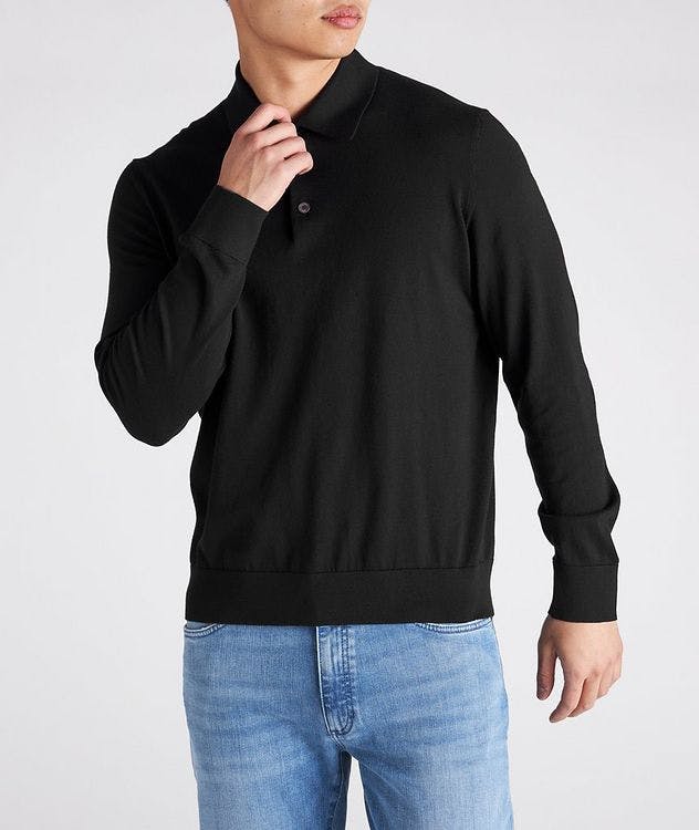 Long-Sleeve Cotton-Cashmere Blend Polo  picture 2