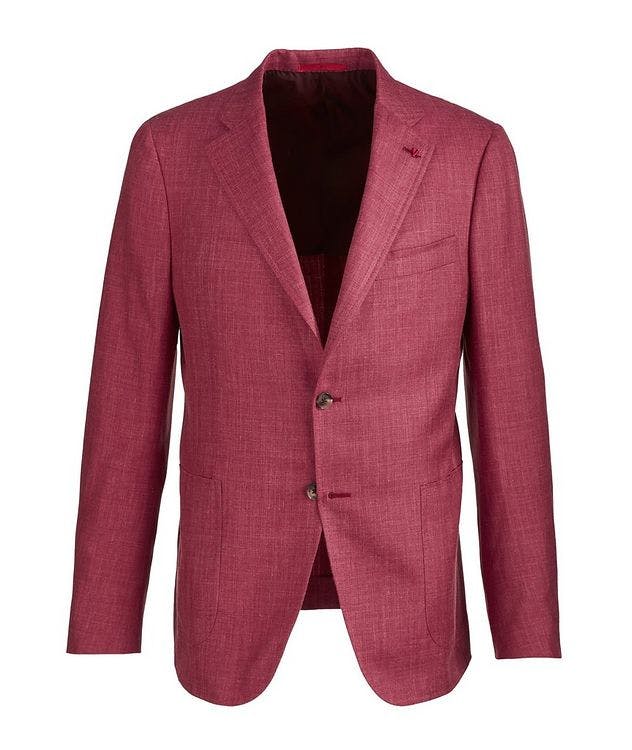 Mélange Crosshatch Wool, Silk& Linen Sports Jacket   picture 1