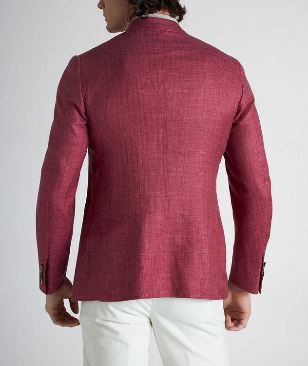 Mélange Crosshatch Wool, Silk& Linen Sports Jacket   picture 3
