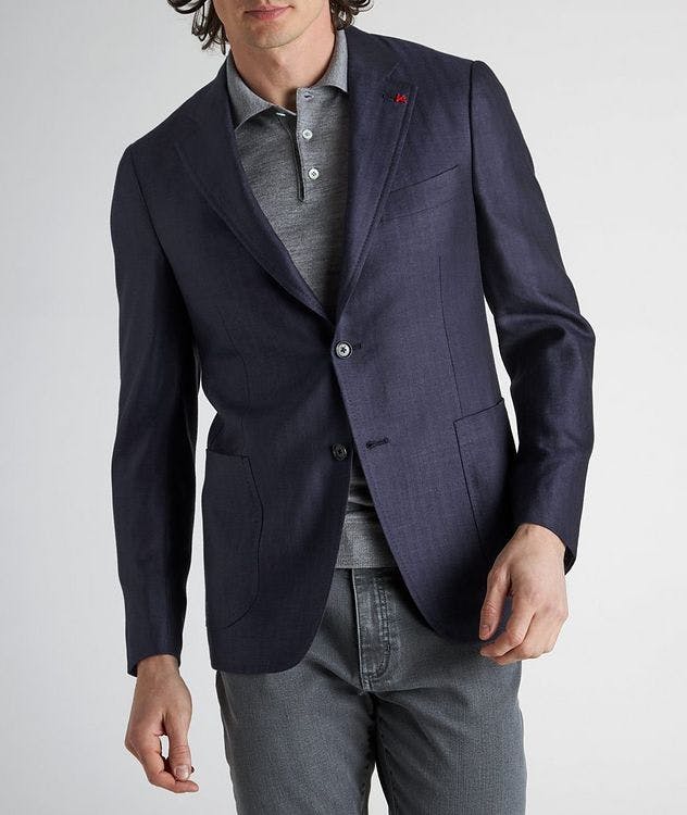 Herringbone Wool, linen& Silk Sports Jacket   picture 2