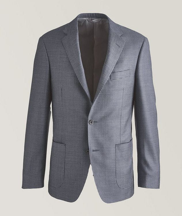 Cosmo Houndstooth Wool, Silk, And Linen Sports Jacket picture 1