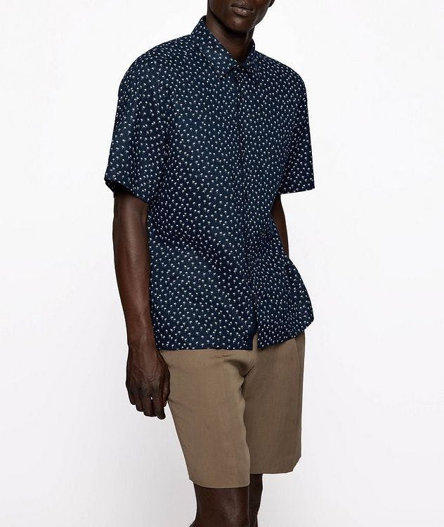 Printed Linen Short Sleeve Shirt picture 2