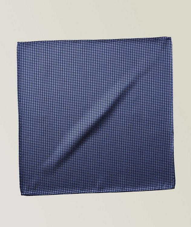 Jacquard Houndstooth Silk Pocket Square picture 1