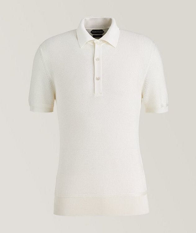 Viscose-Silk Blend Mesh Knit Polo picture 1