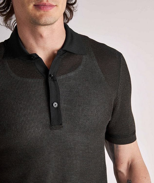 Viscose-Silk Blend Mesh Knit Polo picture 4