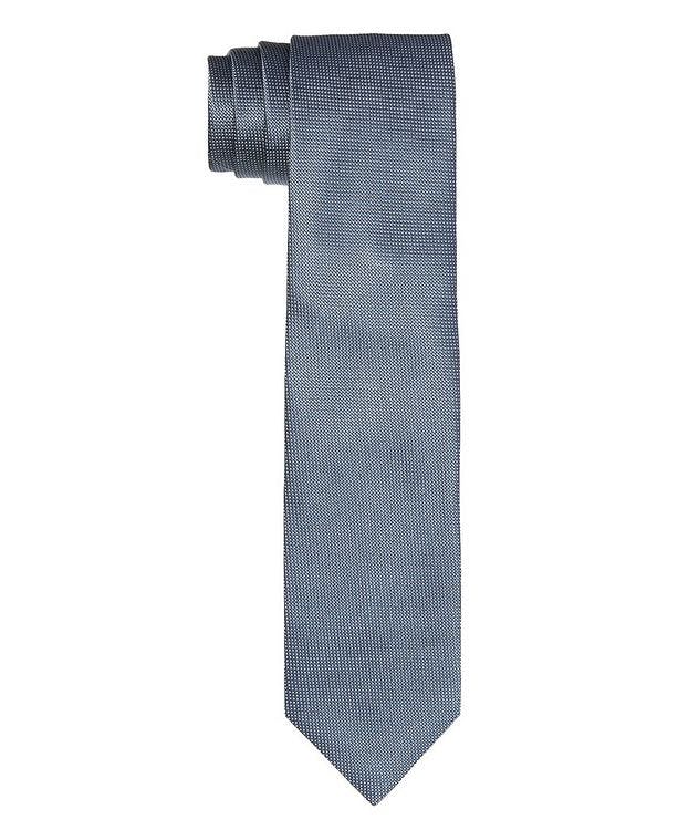 Cravate en jacquard de soie à motif pointillé picture 1