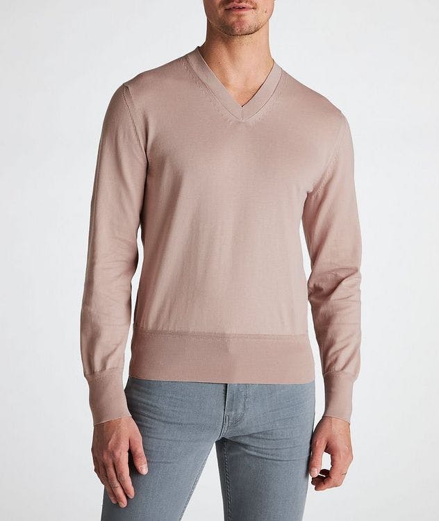 Cotton V-Neck Knit Sweater picture 2