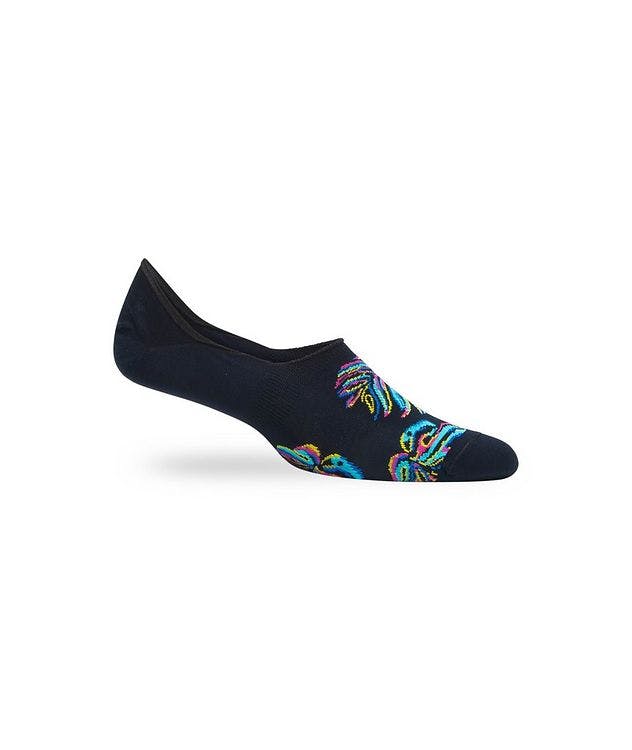 Printed Stretch-Cotton No-Show Socks picture 1