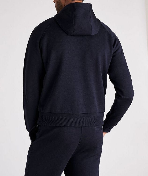 Zip-Up Wool-Spacer Cotton Hooded Sweatshirt picture 3