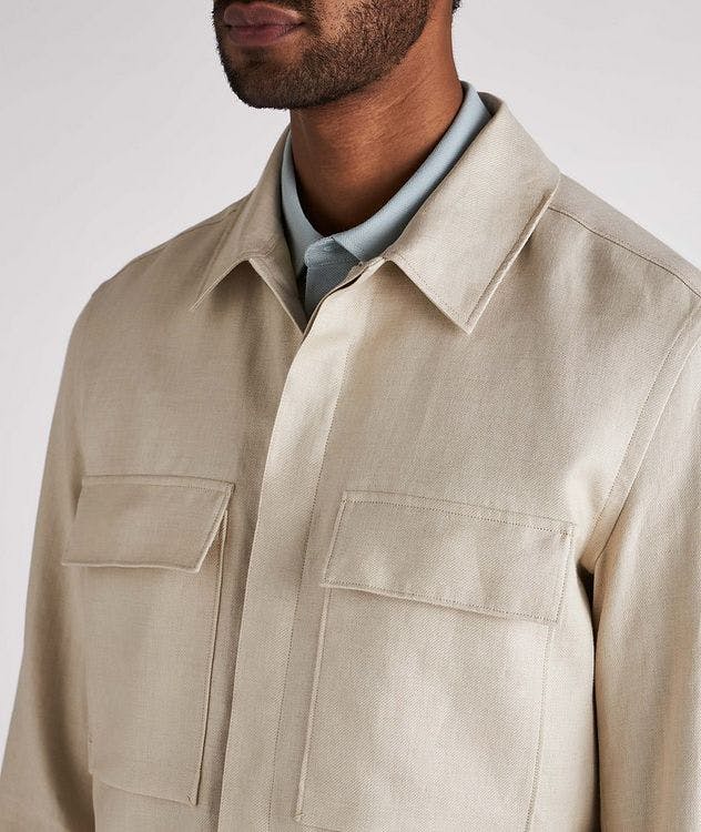 Double Layer Linen Twill Overshirt picture 4