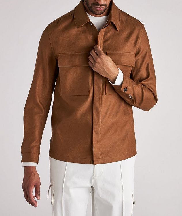 Double Layer Linen Twill Overshirt picture 2