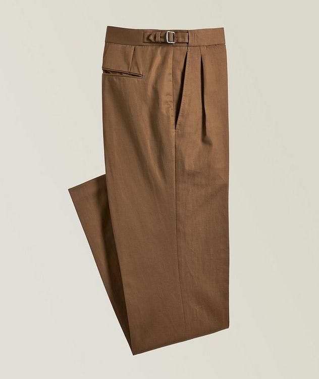Pantalon en coton et lin à plis picture 1