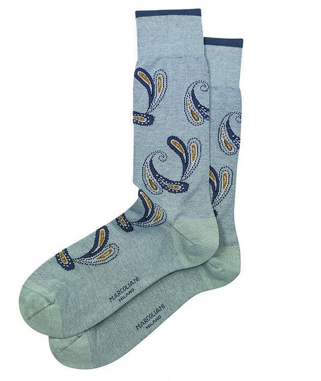 Paisley Printed Cotton-Blended Socks picture 1