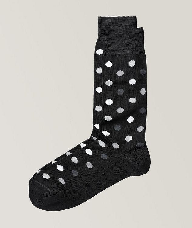 Cotton-Blend Polka Dot Dress Socks picture 1