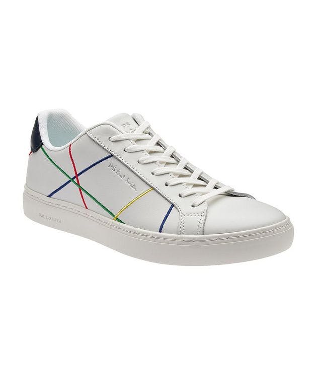 Rex Abstract Stitching Leather Sneakers picture 1