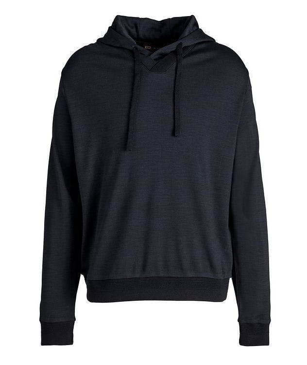 Prince of Wales Wool V-Neck Hooded Sweatshirt picture 1