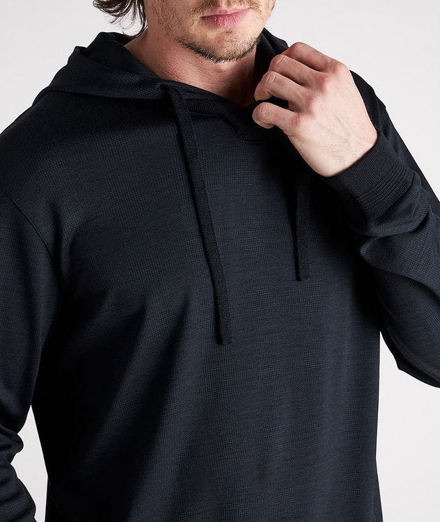 Prince of Wales Wool V-Neck Hooded Sweatshirt picture 4