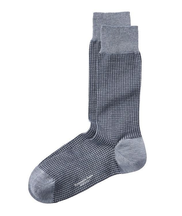 Two-Tone Stretch-Cotton Mid-Calf Socks picture 1