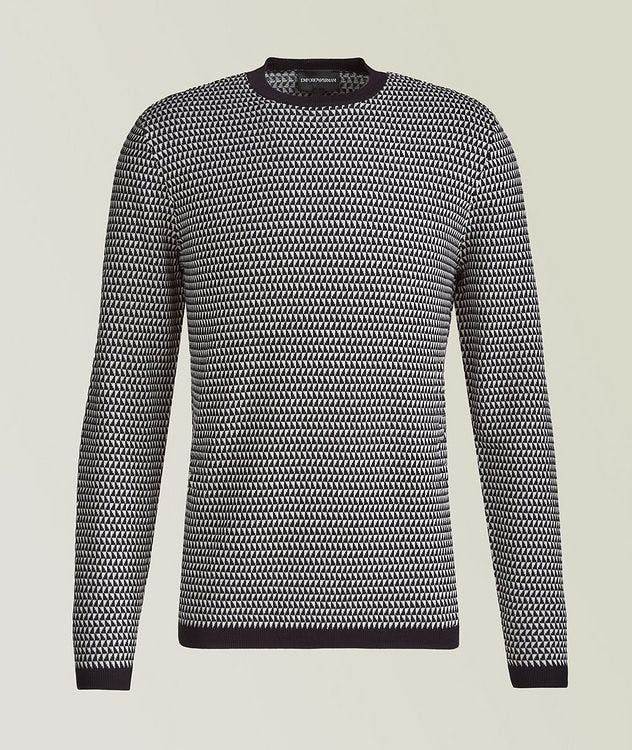 Geometric Wool Crew Neck Sweater picture 1