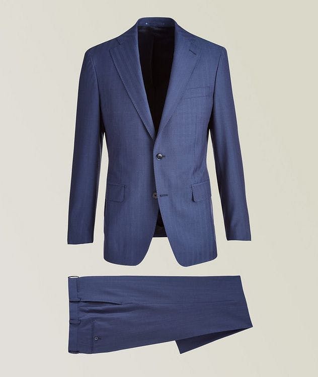 Slim Fit Pinstripes Silk & Linen Blend Suits picture 1