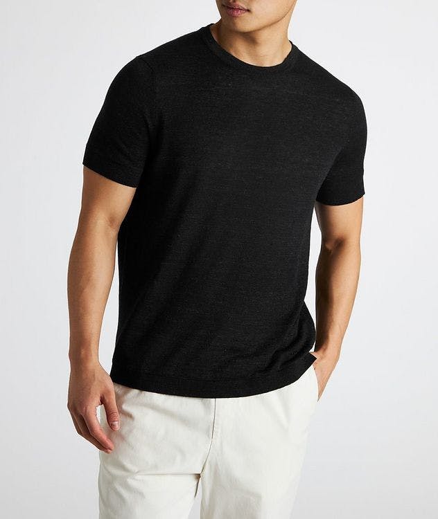 T-shirt en tricot de lin et coton à encolure ronde picture 2