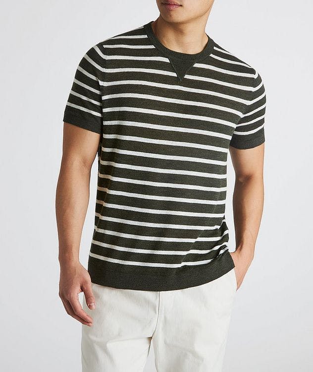 Striped Linen  Blend T-Shirt picture 2