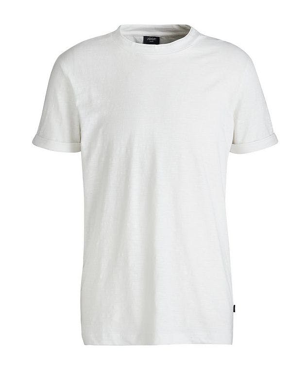 Cotton-Linen Blend Knit Crew Neck T-Shirt picture 1