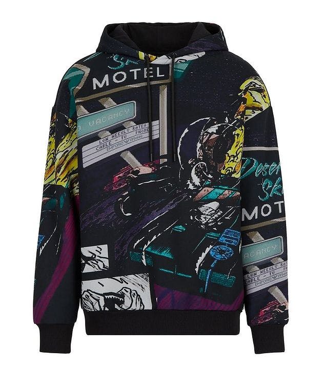Hooded Sweatshirt With All-Over Racing Print picture 1