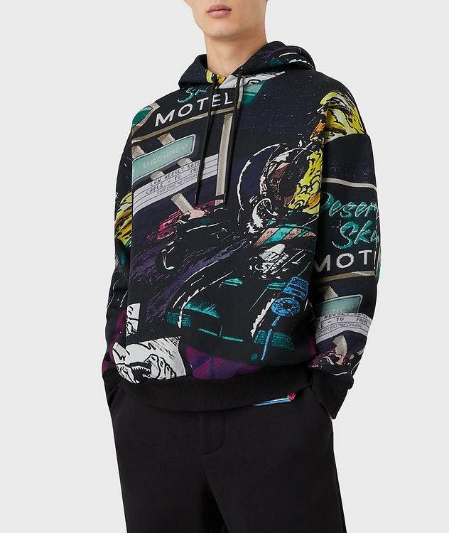 Hooded Sweatshirt With All-Over Racing Print picture 2