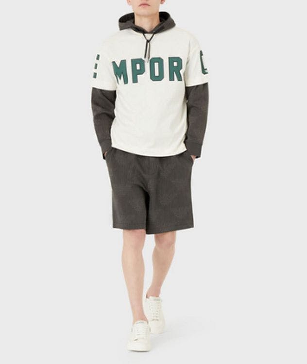 Cotton-Blend Shorts with All-over Logo picture 6