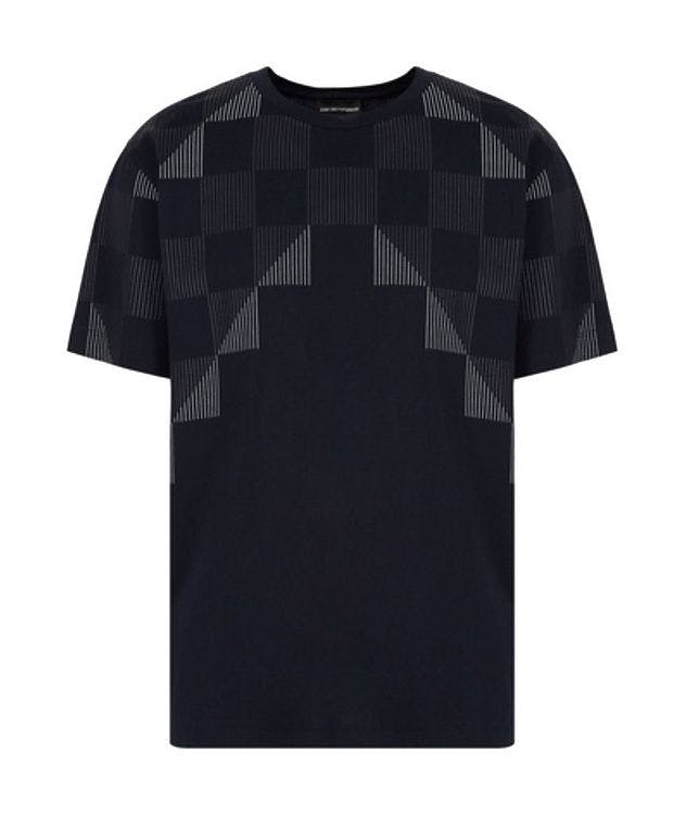 Cotton-jersey T-shirt with Geometric Pattern picture 1